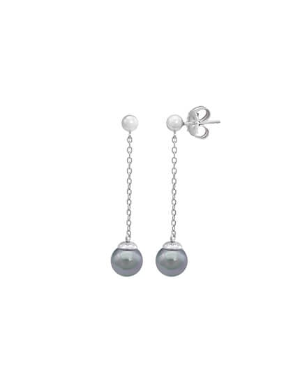 Gray Pearl Earrings Ilusion
