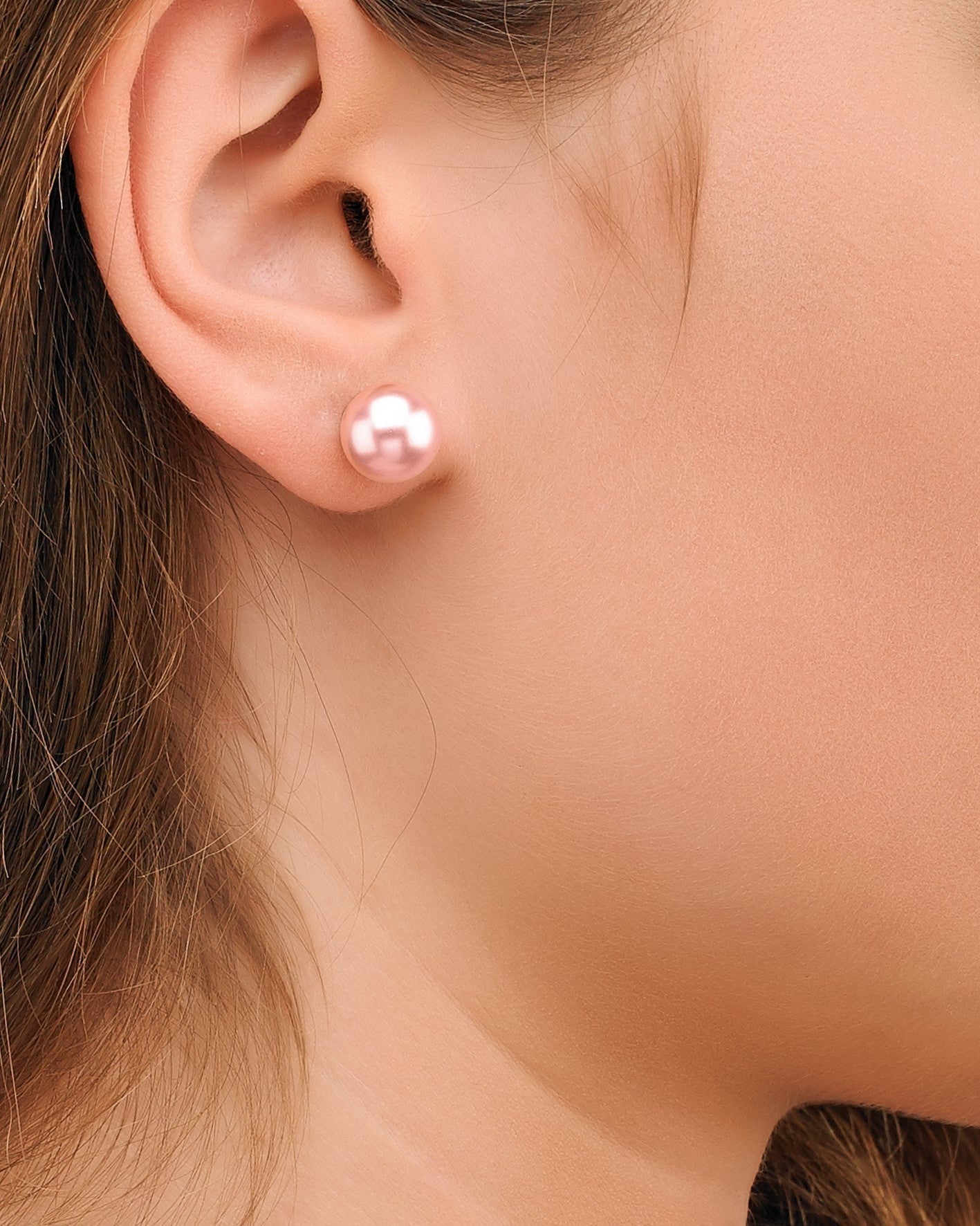 10mm Pink Pearl Earrings Lyra