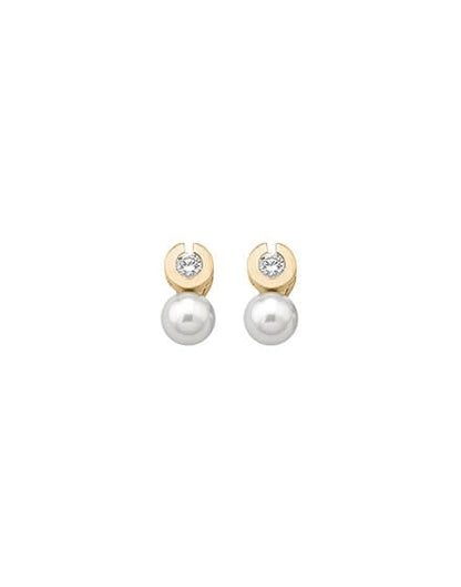 Pearl and Zircon Earrings Exquisite