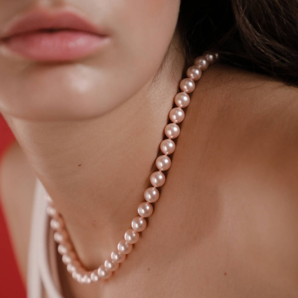 6mm Pink Pearl Necklace Lyra