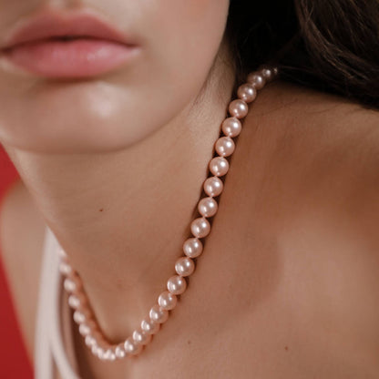 6mm Pink Pearl Necklace Lyra