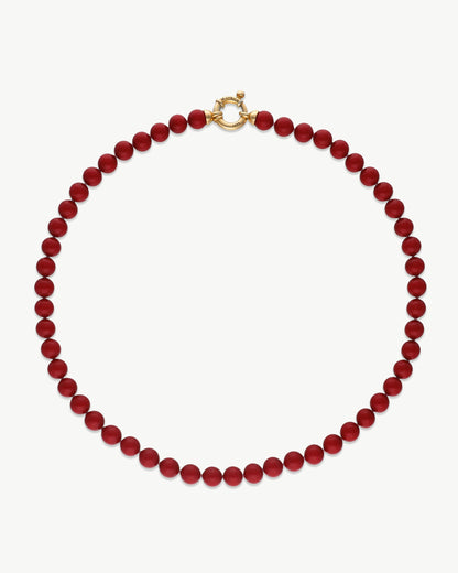 8mm Red Pearl Necklace Grace