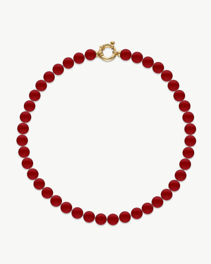 10mm Red Pearl Necklace Grace