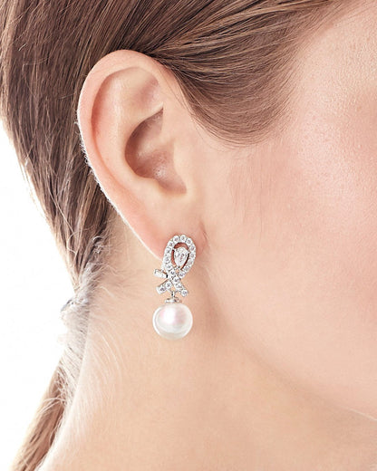 Zircon Bow Earrings Exquisite