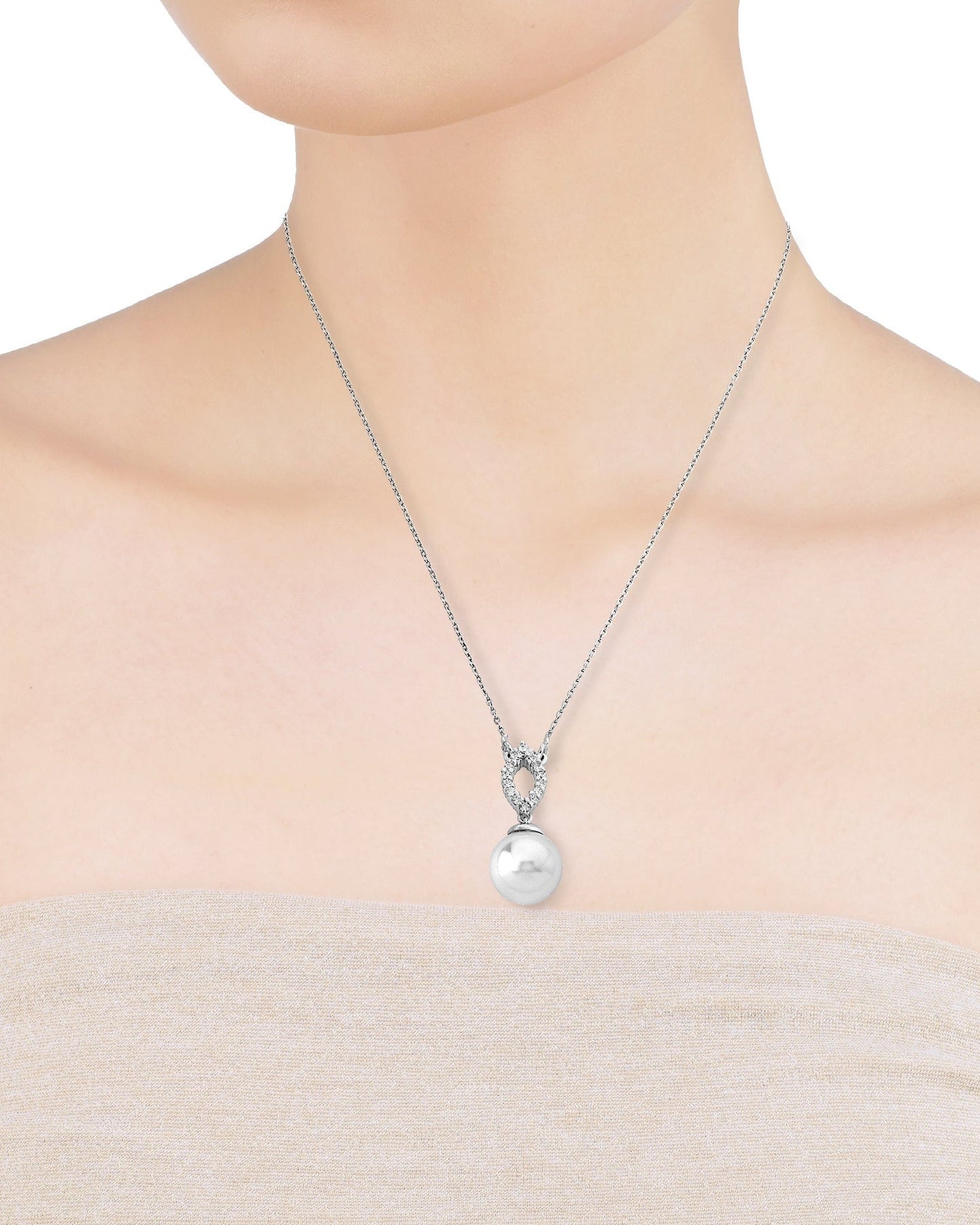 Pearl and Zircon Necklace Lilit