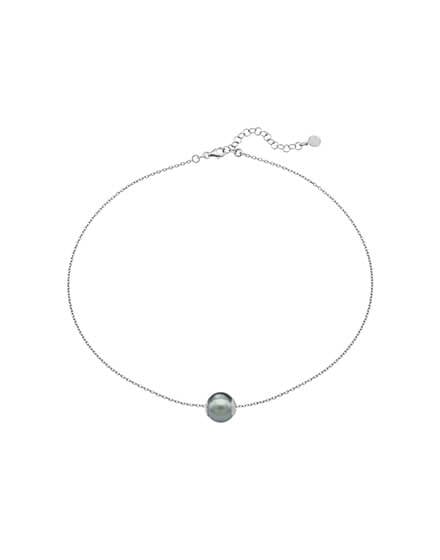 Silver Gray Pearl Choker 12mm. Nuada