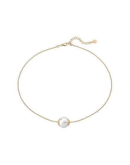 Golden Pearl Necklace 12 mm Nuada