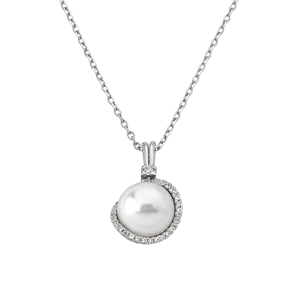 Pearl and Zircon Necklace Exquisite