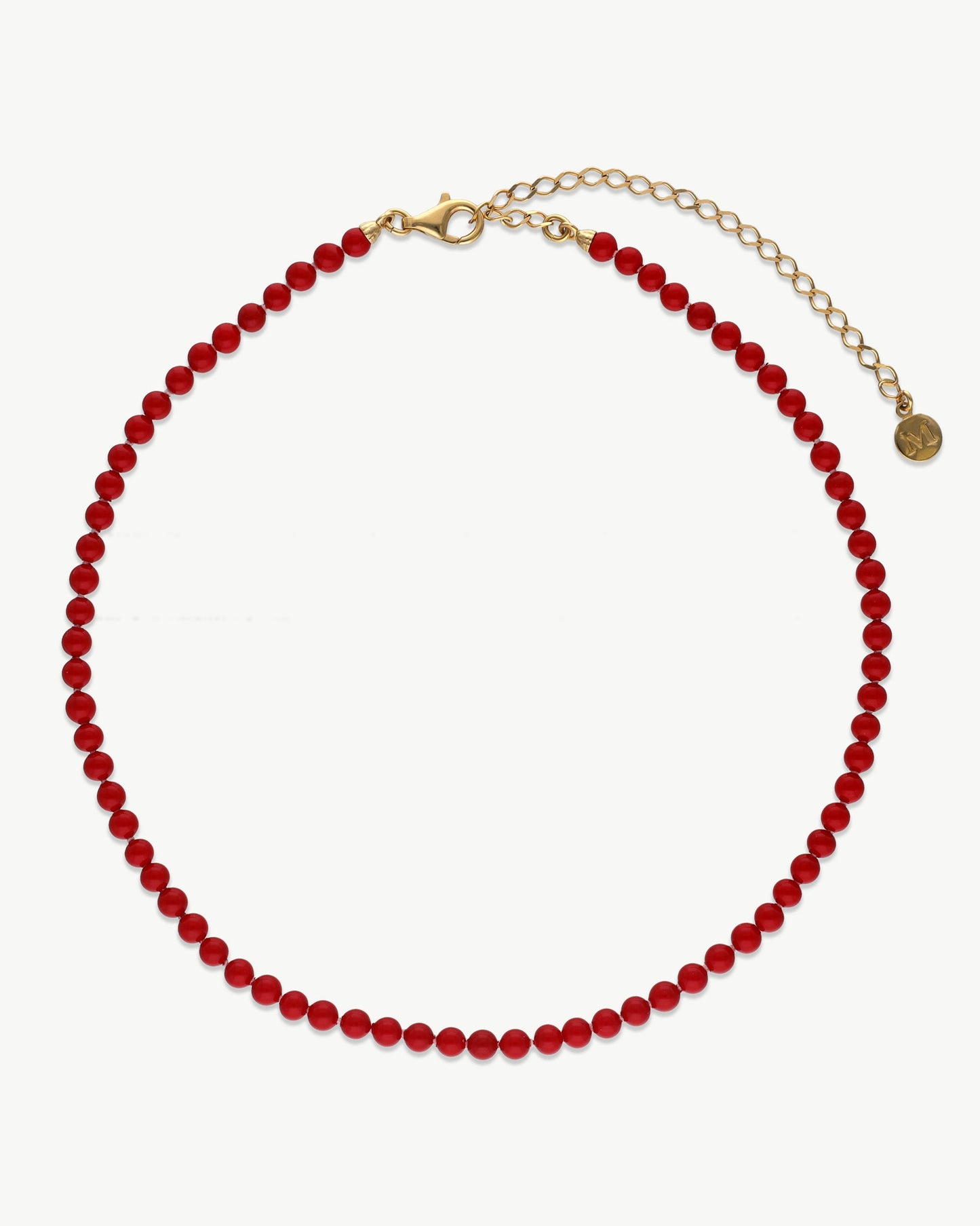 4mm Red Pearl Necklace Grace