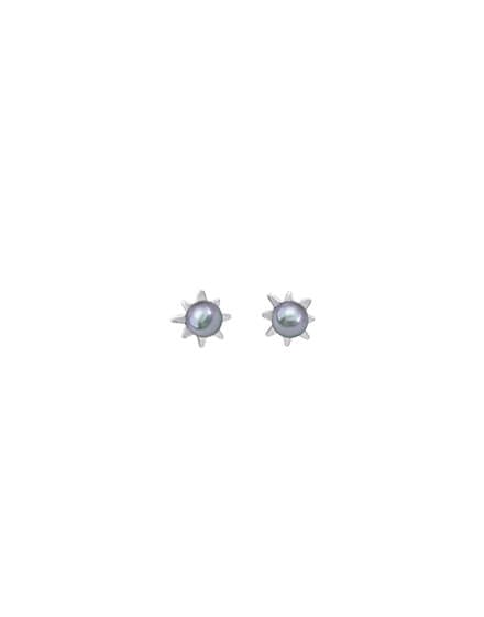 Gray Pearl Star Earrings Cies