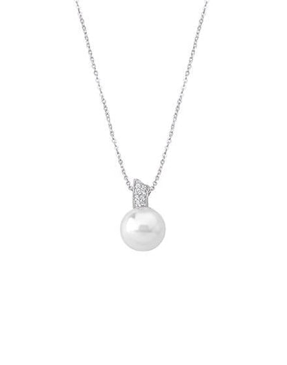 Chain and Pearl Pendant with Zircons Exquisite