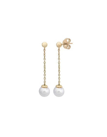 Golden Pearl Earrings Ilusion