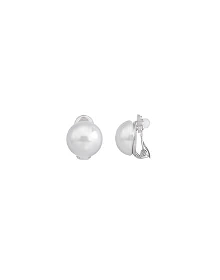 White Pearl Earrings Mabe