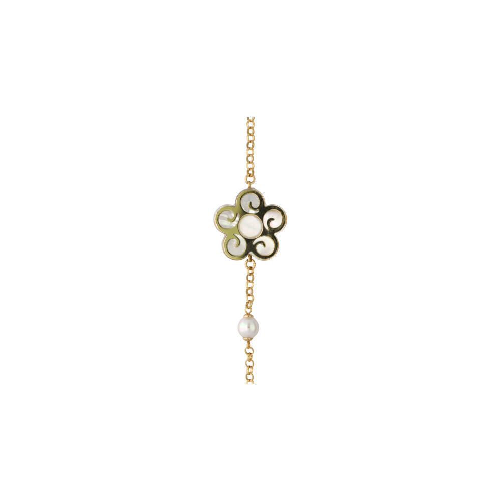 Golden Bracelet with Flower Roxana