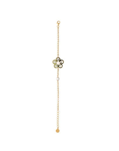 Golden Bracelet with Flower Roxana