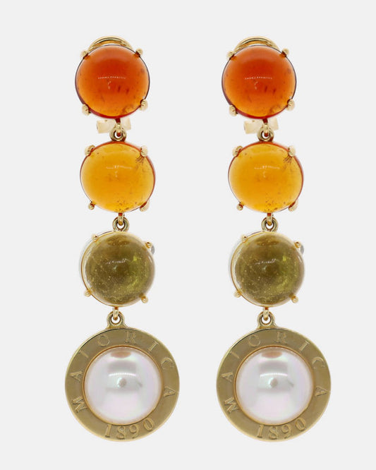 Amber Button Earrings Algaida