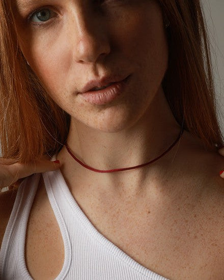 Silk Chain 40 Garnet and Silver Chains