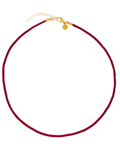 Silk Chain 40cm Garnet and Gold Chains