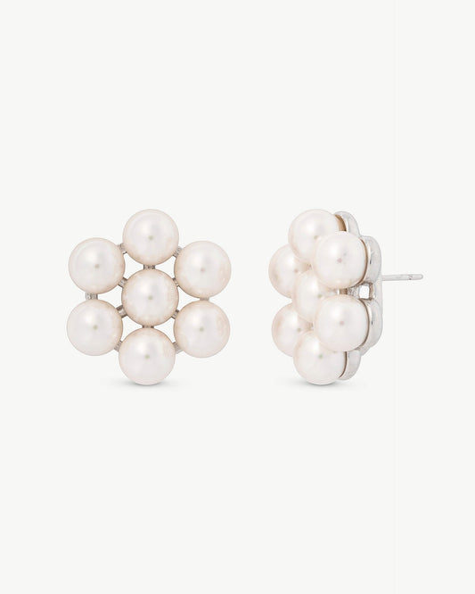 White Flower Earrings Kate