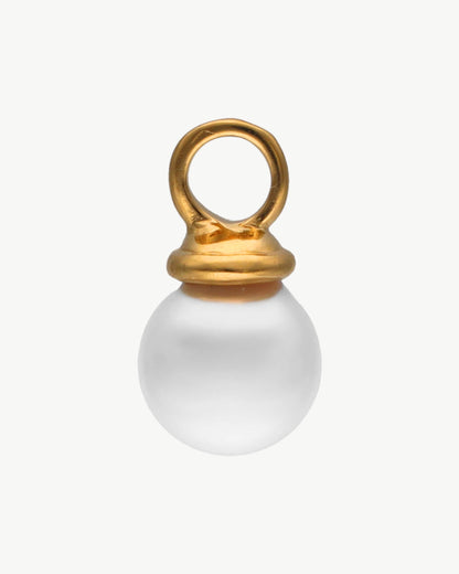 White and Gold Round Pearl Charm Pearl Charms