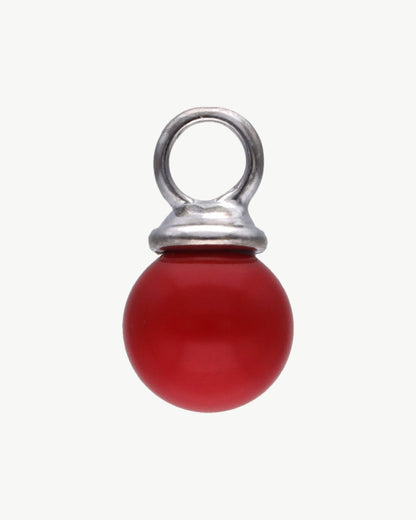 Red Round Pearl Charm Pearl Charms