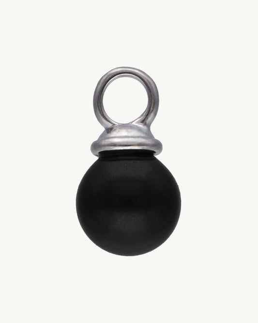 Black Round Pearl Charm Pearl Charms