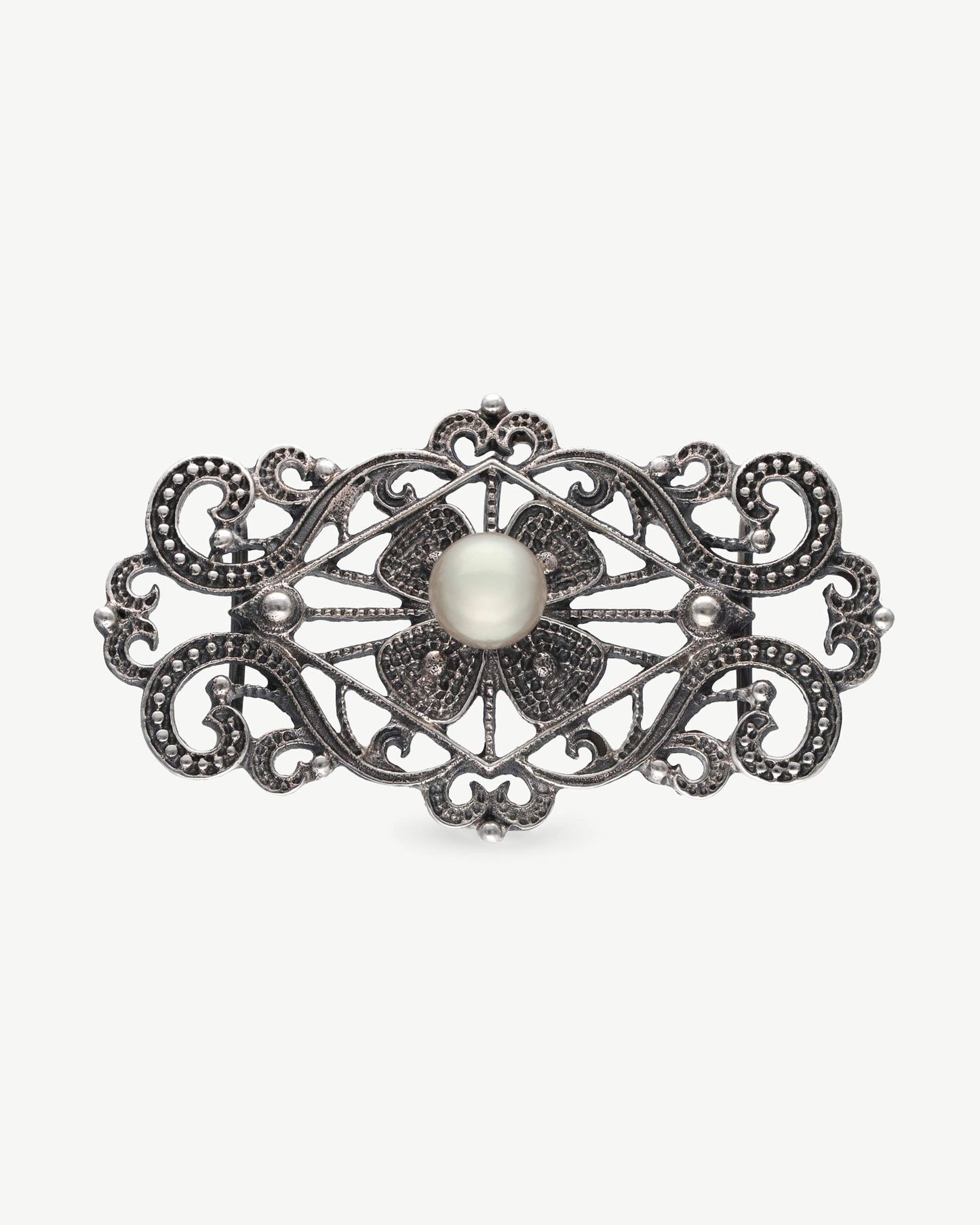 7mm Antique Silver Brooch Marie Antoinette