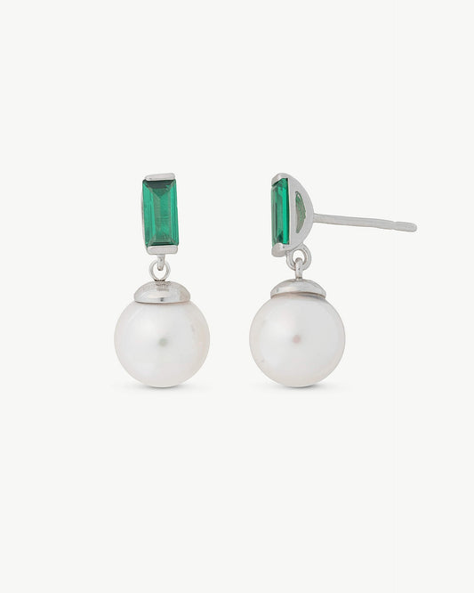 Emerald Green Zirconia Earrings Selene