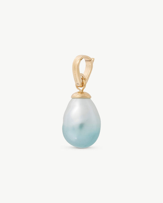 Two-tone turquoise pearl charm Charm&Glow