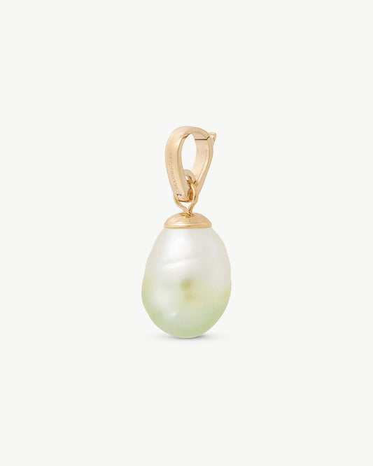 Two-tone green pearl charm Charm&Glow