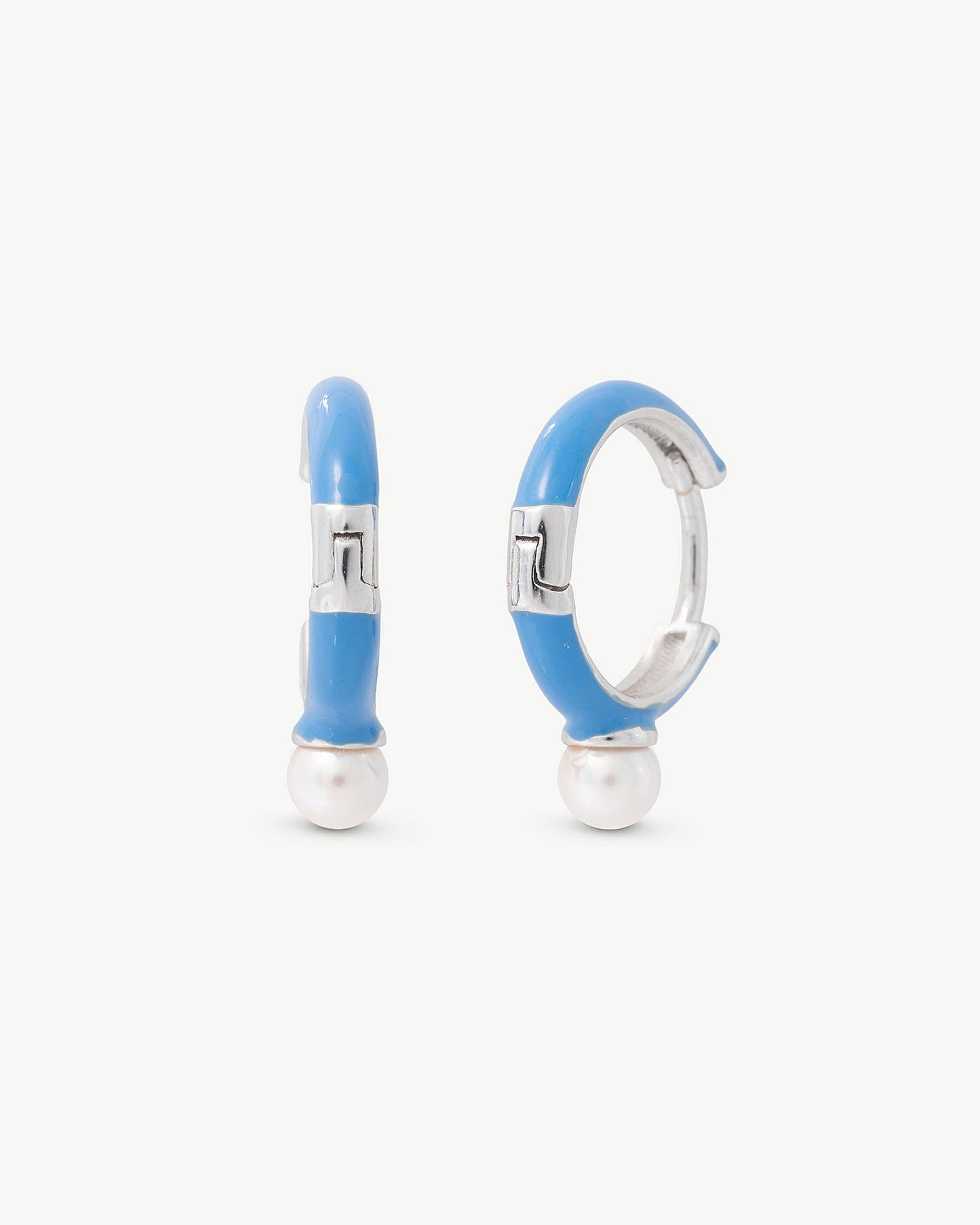 Blue Hoop Earrings Color Pop