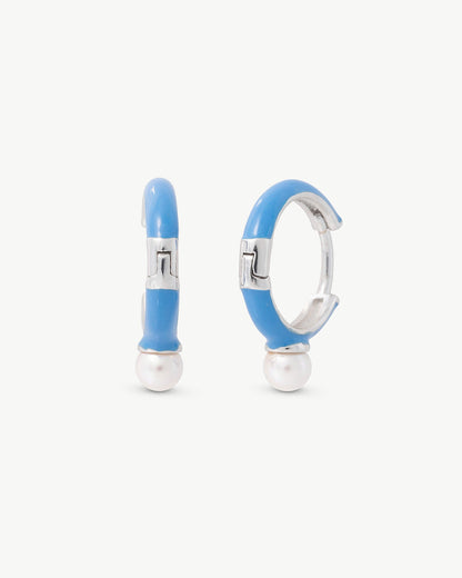 Blue Hoop Earrings Color Pop