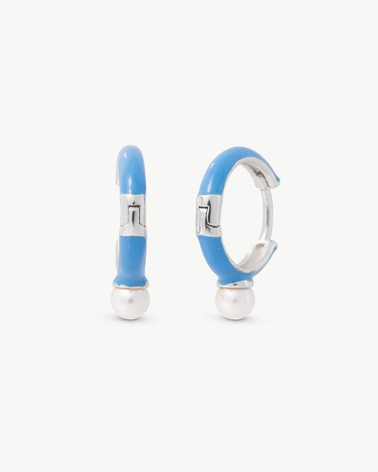 Blue Hoop Earrings Color Pop