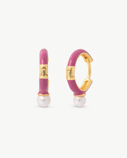 Magenta Hoop Earrings Color Pop