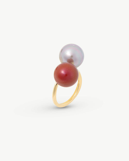 Nuage and Red Pearl Double Ring Twins & Triplets