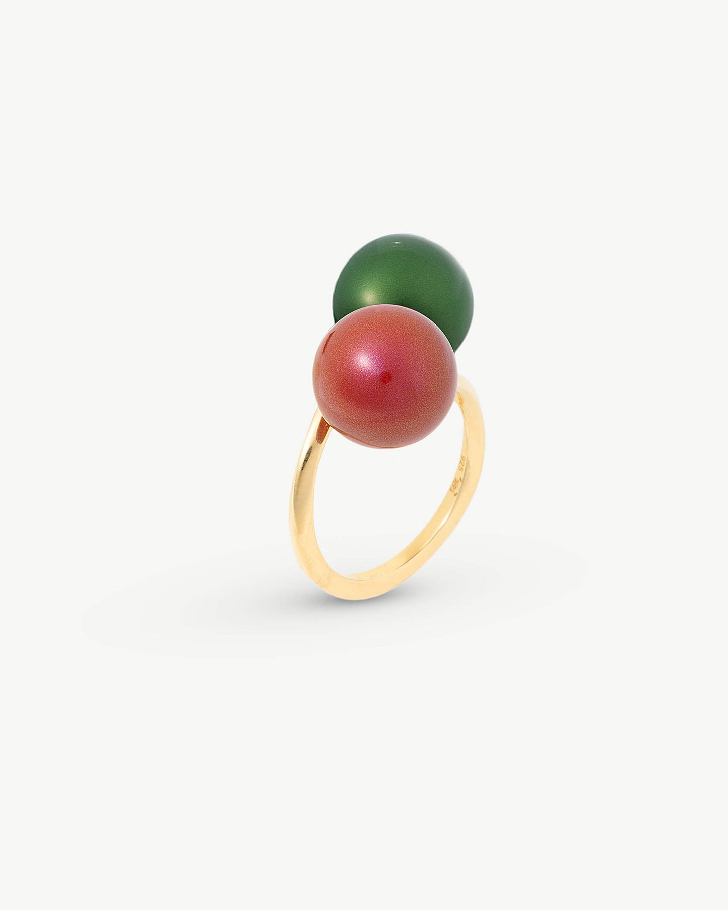 Double Green and Red Pearl Ring Twins & Triplets