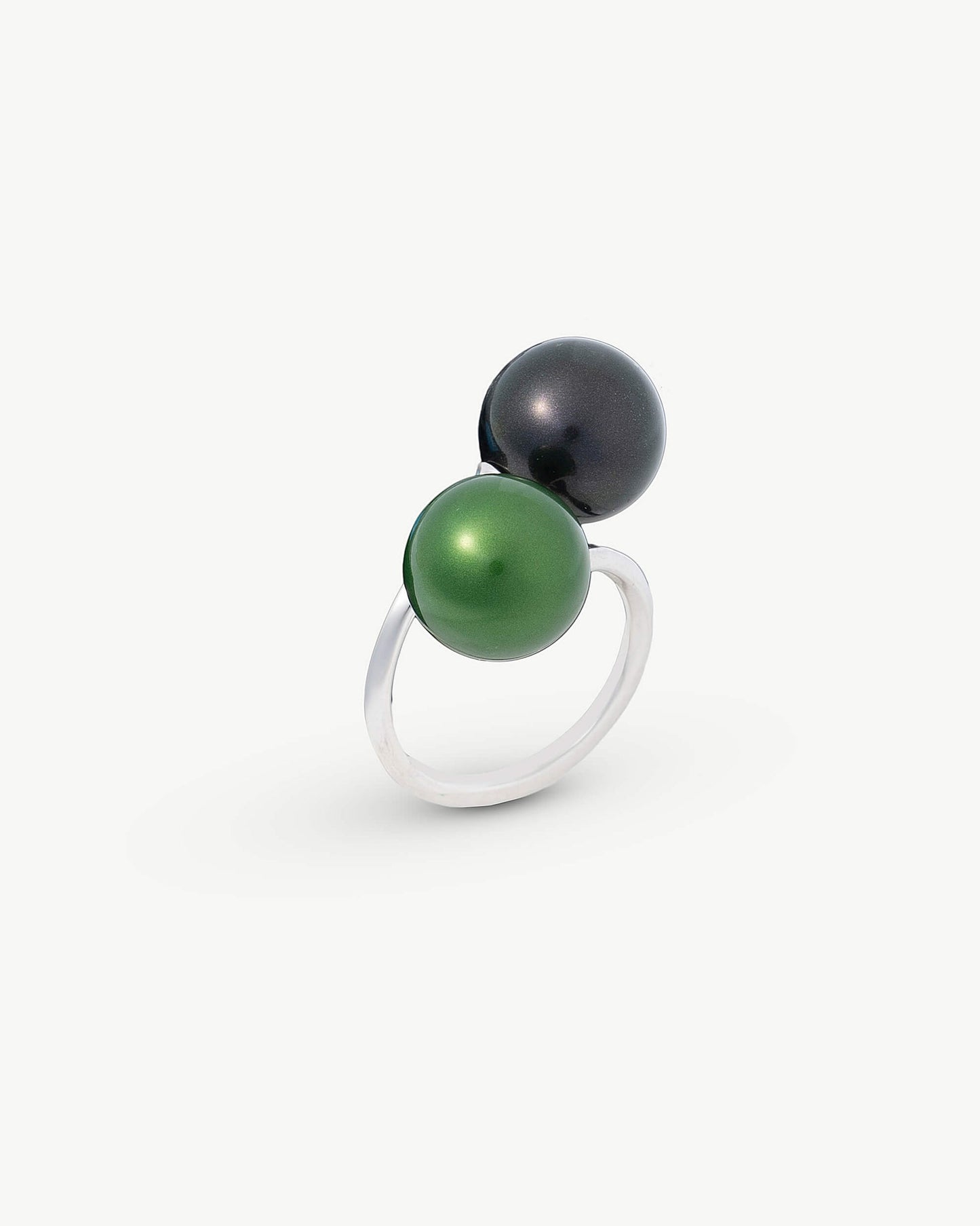 Double Black and Green Pearl Ring Twins & Triplets