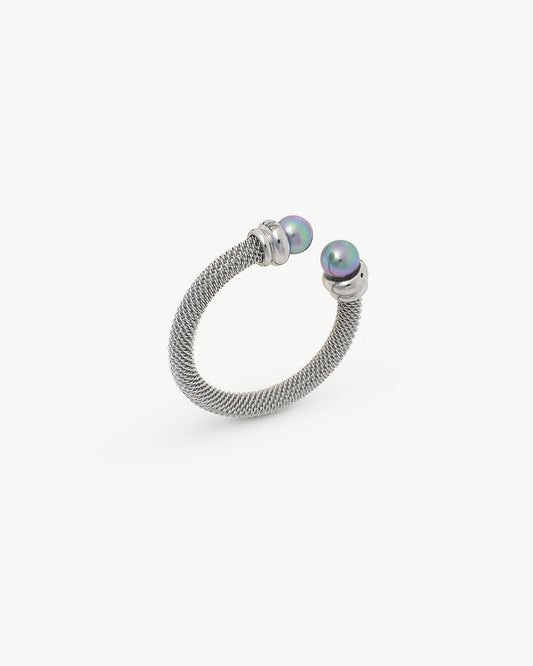 Ring Two Gray Pearls Tender