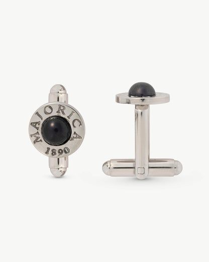 Black Pearl Cufflinks Circle