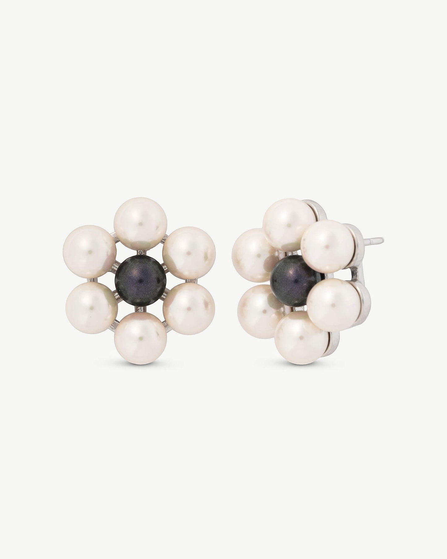 Black and White Flower Earrings Kate