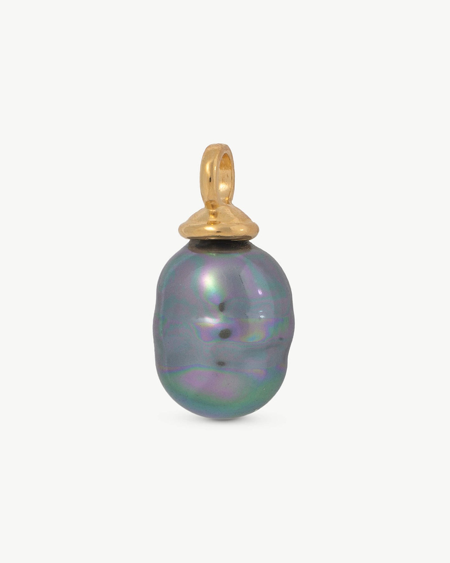 Baroque Pearl Charm 10mm Gray Pearl Charms