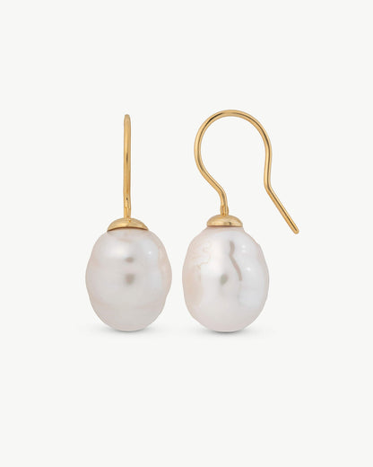 Pearl Earrings 12mm Golden Agora