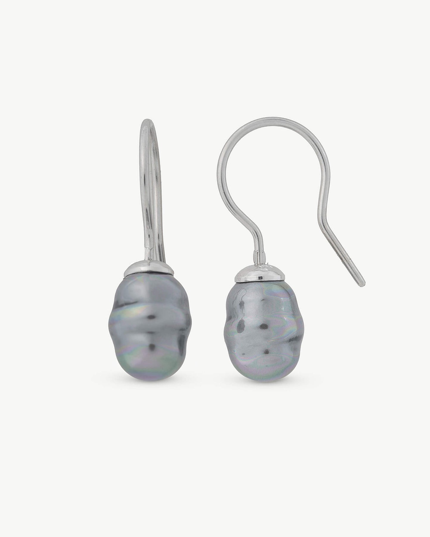 8mm Gray Pearl Earrings Agora