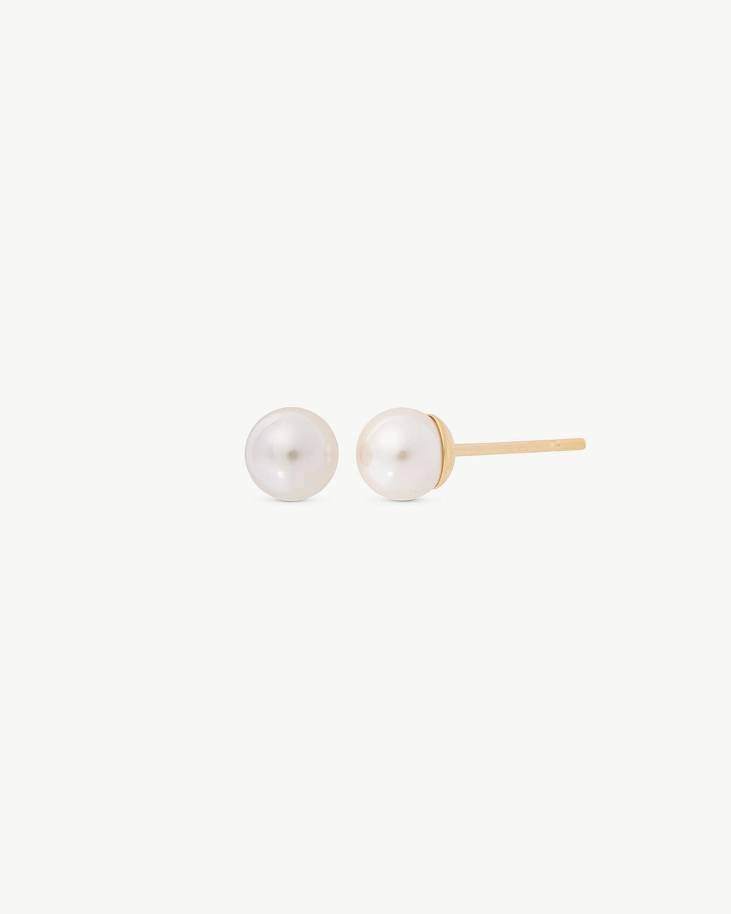 Gold and White Earrings 4mm Lyra