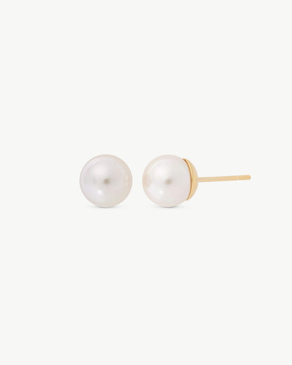 Golden Pearl Earrings 6mm Lyra