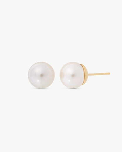 Golden Pearl Earrings 7mm Lyra