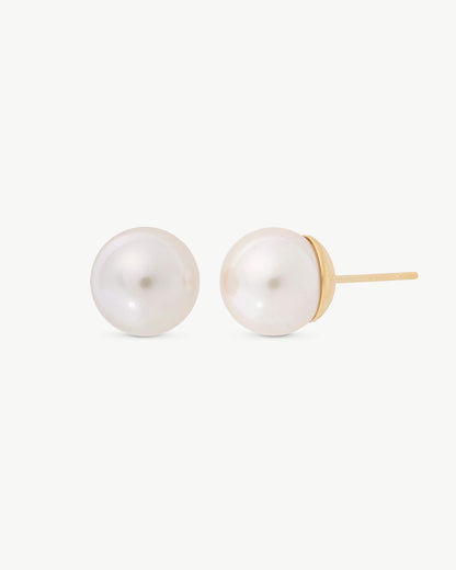 Golden Pearl Earrings 8mm Lyra