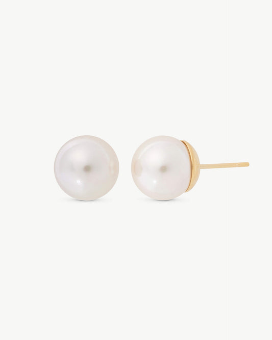 Golden Pearl Earrings 8mm Lyra