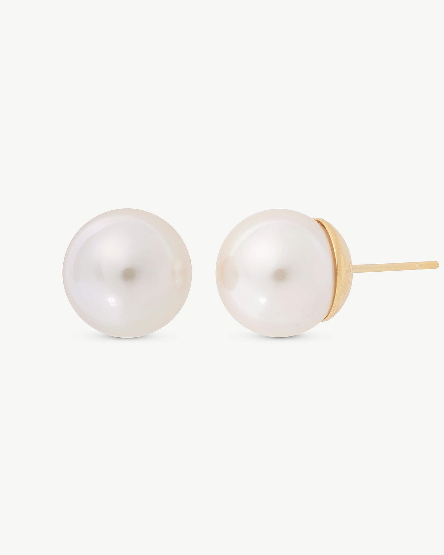 Golden Pearl Earrings 12mm Lyra