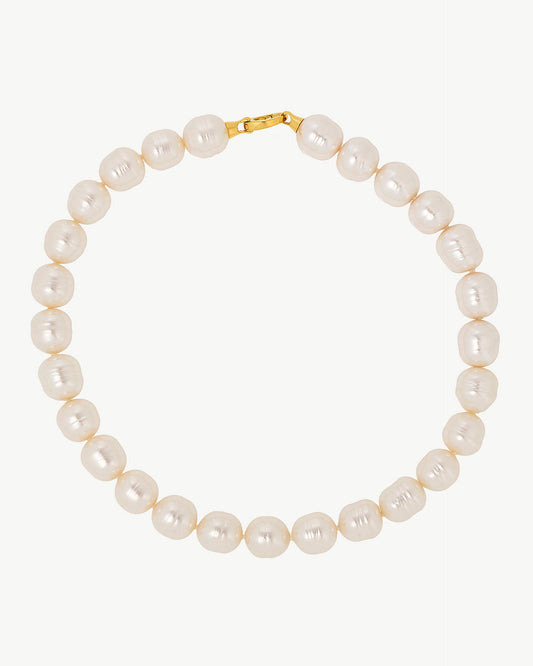 Golden Baroque Pearl Necklace Lyra